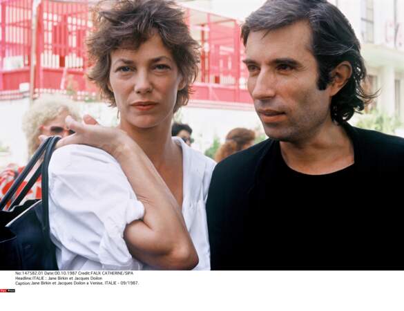 Jane Birkin et Jacques Doillon a Venise 1987