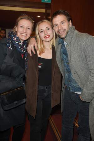 Alexandra Lamy, Chloé Jouannet et son père Thomas Jouannet le 12 mars 2018