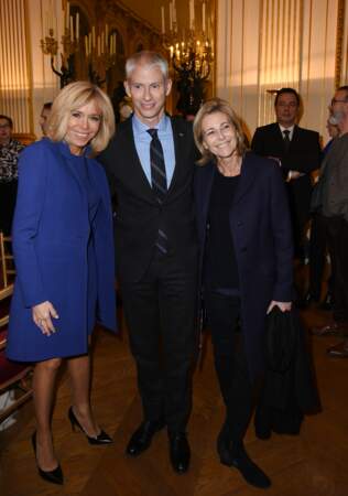 Brigitte Macron, Franck Riester et Claire Chazal pour la remise de la légion d'honneur à Olivier Py