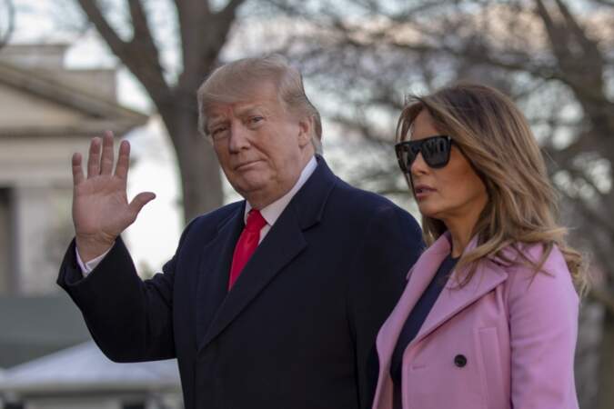 Donald Trump et son épouse Melania Trump, de retour à la Maison-Blanche après un week-end en Floride