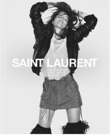 Laetitia Casta torride pour la campagne Printemps 2018 de Saint-Laurent à Paris, France en 2017.