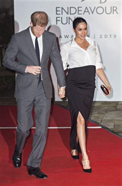 Le prince Harry et Meghan Markle avec un ventre bien rond le 7 février 2019.