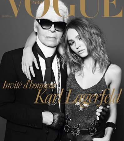 Lily-Rose Depp et Karl Lagerfeld en Une du Vogue