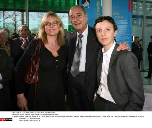 Claude, Jacques et Martin Chirac à Paris, en 2009
