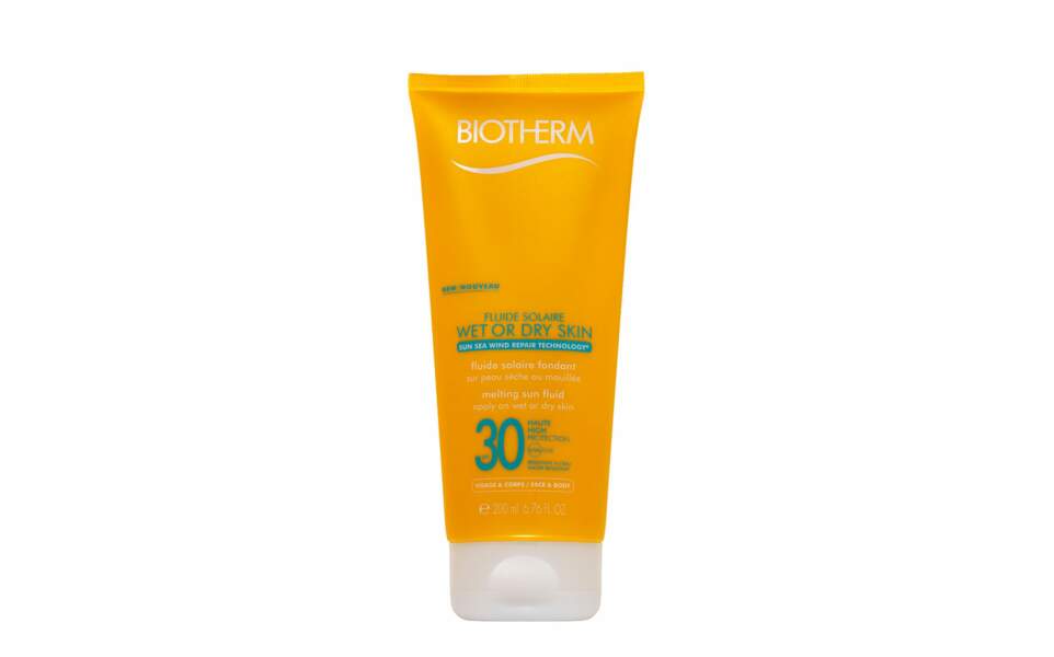 Fluide Solaire, Wet or Dry Skin, SPF30, Biotherm, 30€