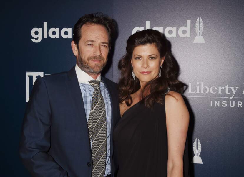 Luke Perry et sa compagne Wendy Bauer, aux GLAAD Media Awards à Los Angeles, le 2 avril 2017