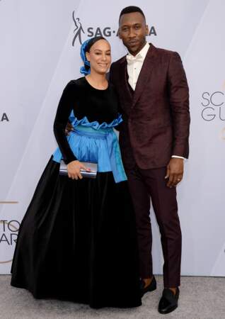 Mahershala Ali et sa femme Amatus Sami-Karim lors des SAG Awards à Los Angeles, le 27 janvier 2019
