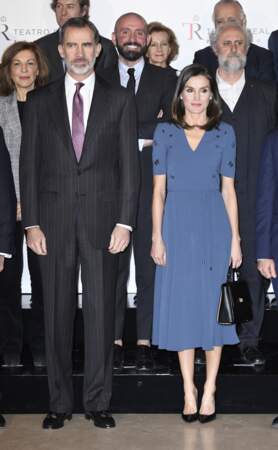 La reine Letizia d'Espagne a choisi une robe qui mettait en valeur sa silhouette