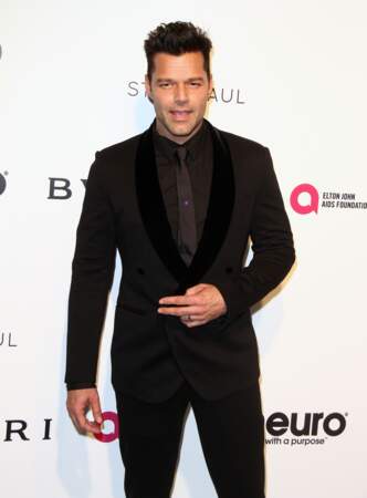Ricky Martin, lors de la soirée de la fondation Elton John à Hollywood, en février 2017