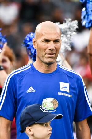Zinédine Zidane lors d'une rencontre caritative pour l'association de Pascal Olmeta  à Toulouse le 10 juillet 2017