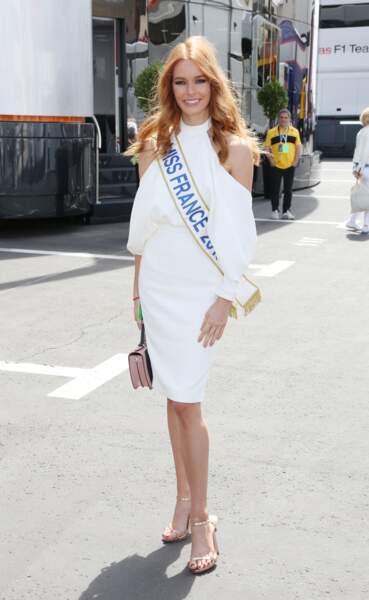 Maeva Coucke, Miss France 2018, au Grand Prix de France au Castellet le 24 juin