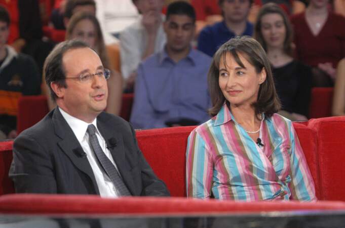 François Hollande et Ségolène Royal sur le plateau de l'émission "Vivement Dimanche", en 2003