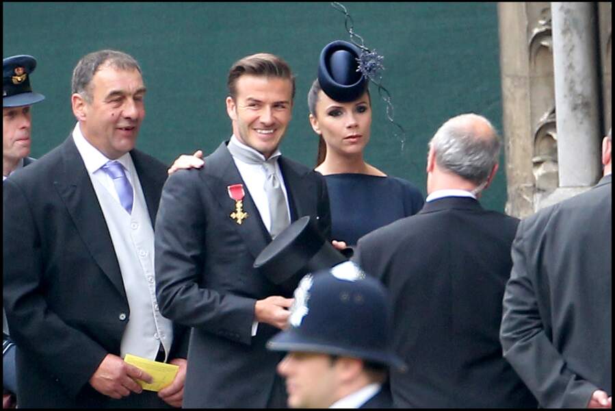 David et Victoria Beckham à leur arrivée au mariage du Prince William et Kate Middleton le 29 avril 2011