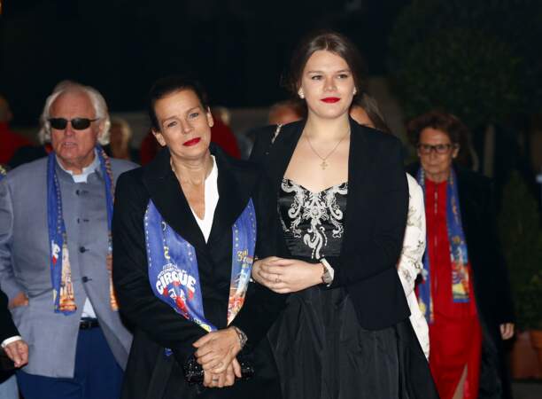 La princesse Stéphanie et sa fille Camille lors du Festival du Cirque de Monte-Carlo, le 16 janvier 2015