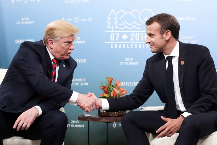 Donald Trump et Emmanuel Macron le 8 juin 2018