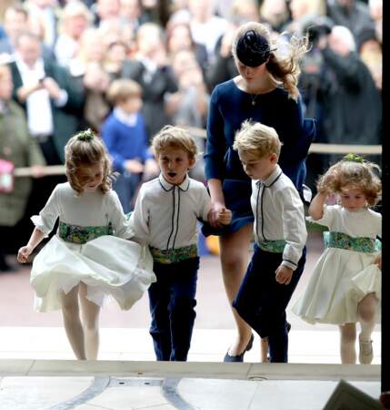 Lady Louise Mountbatten-Windsor, le prince George de Cambridge et la princesse Charlotte de Cambridge 