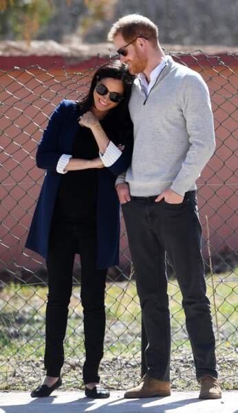 Le prince Harry et Meghan Markle heureux et tendres le 23 février 2019 au Maroc