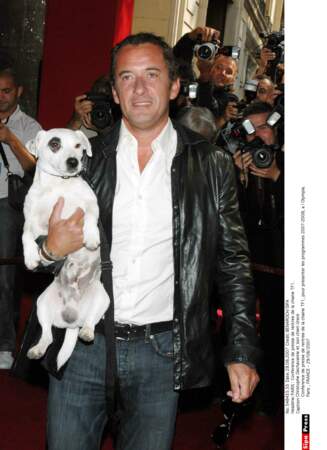 Christophe Dechavanne et son chien Adeck 