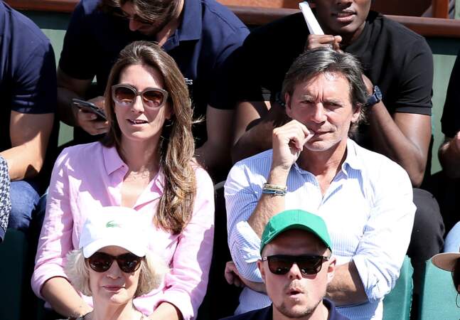 Anne-Claire Coudray et son compagnon Nicolas Vix dans les tribunes de Roland Garros