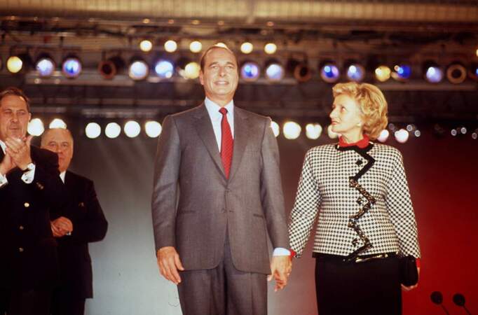 Jacques Chirac et Bernadette à Paris en 1988