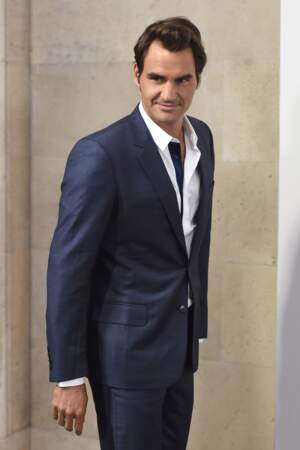 Roger Federer assiste à la soirée "Moet Tiny Tennis à l'ambassade de France à Madrid en Espagne le 5 mai 2015
