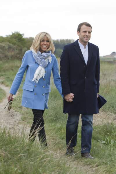 Brigitte Macron et son époux au Touquet
