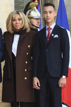 Brigitte Macron et le prince Hassan du Maroc.