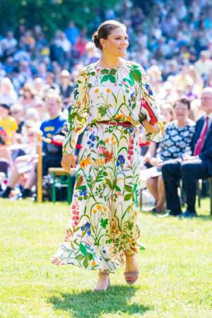 La princesse Victoria de Suède au parc Haga à Stockholm le 6 juin 2019