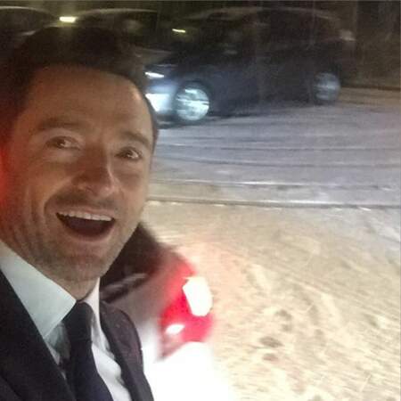 Hugh Jackman : selfie neigeux, selfie heureux!
