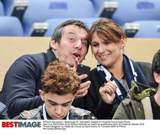 Les célébrités au match de foot "France-Bulgarie" au Stade de France