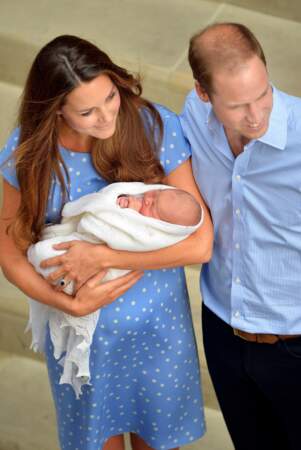 Le prince William et Kate Middleton lors de la naissance du prince George en 2013.