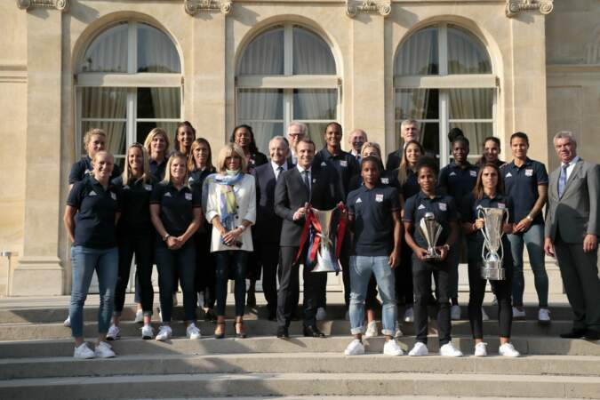  Elysee: Reception en l'honneur de l'equipe feminine de football de l'Olympique Lyonnais, 