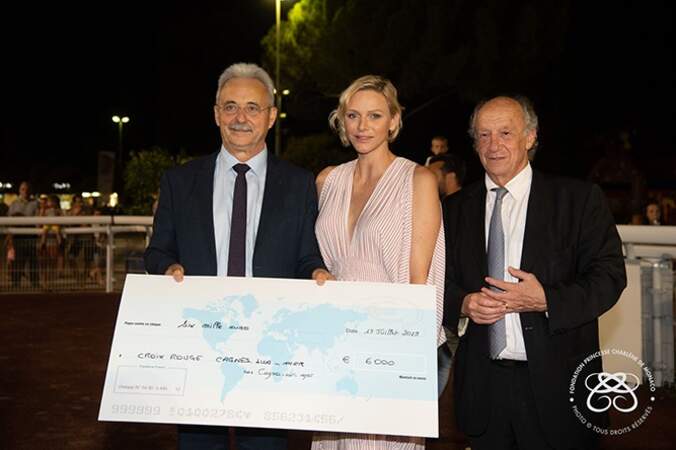 La Princesse Charlène, le sénateur maire de Cagnes-sur-Mer et le président de la société des courses de Côte d’Azur