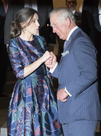 Le prince Charles et la reine Letizia d'Espagne se sont montrés très complices ce mercredi 11 mars à Londres