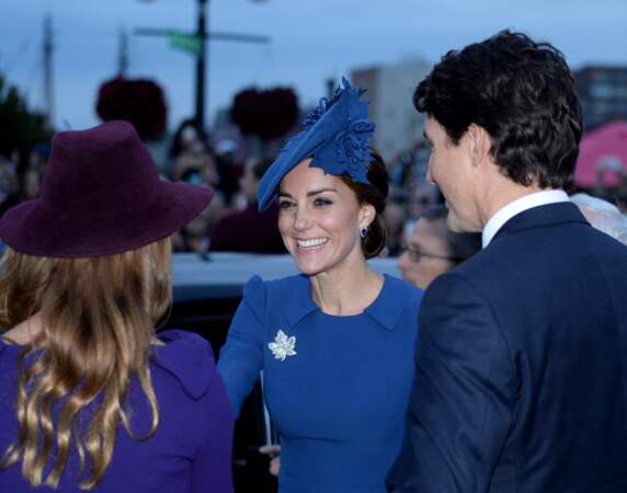 La duchesse de Cambridge accueillie par Justin Trudeau et son épouse