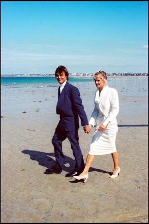 Nicolas Hulot et Isabelle Patissier lors de leur mariage à Saint Malo en 1993