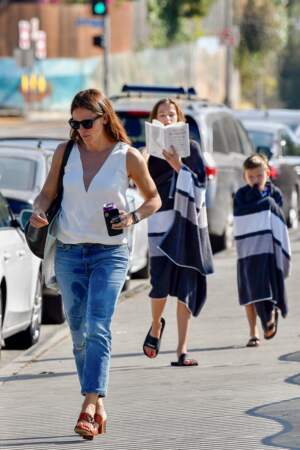 Hier déjà, Jennifer Garner avait été vue avec ses enfants Violet et Samuel