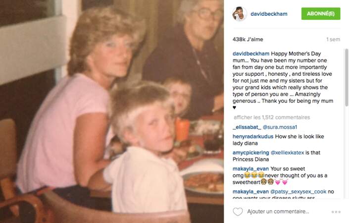David Beckham et sa maman