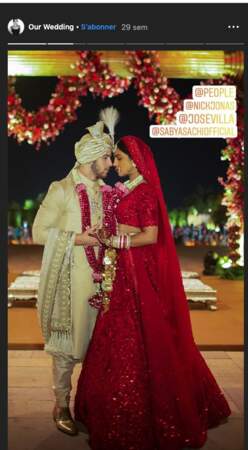Nick Jonas transformé en véritable prince indien, pour l'une de ses nombreuses tenues de marié avec Priyanka Chopra