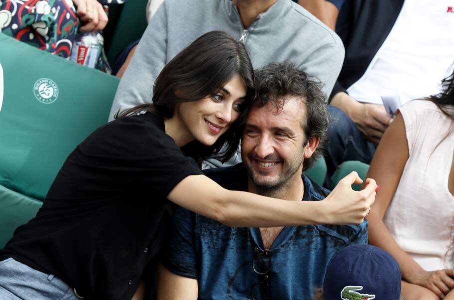 Cyrille Eldin et sa compagne Sandrine Calvayrac à Roland Garros le 30 mai 2018