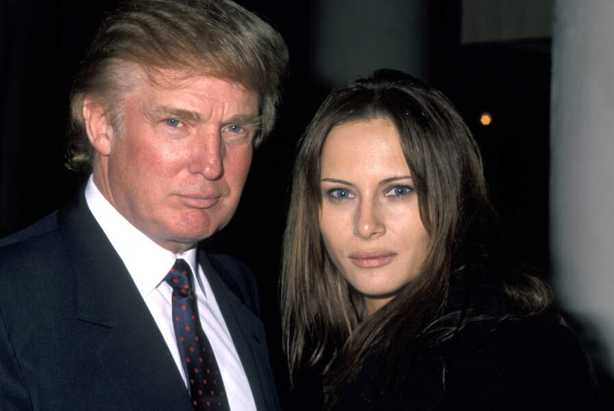 Donald Trump et sa compagne Melania Knauss lors de l'inauguration de l'hôtel "W" à New York, le 1er décembre 1998