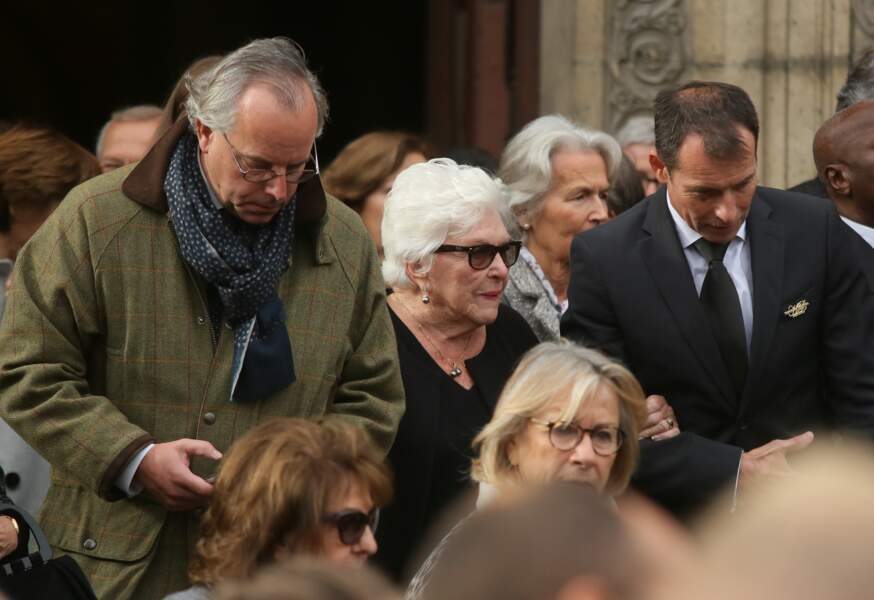 Line Renaud lors de la cérémonie religieuse pour les obsèques de Monique Bouygues à Paris