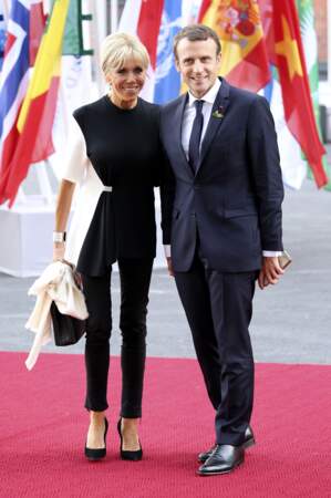 Emmanuel Macron et sa femme à l'Elbphilharmonie de Hamburg en Allemagne