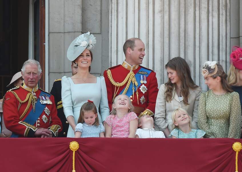 Les membres de la famille royale britannique lors du rassemblement militaire "Trooping the Colour"