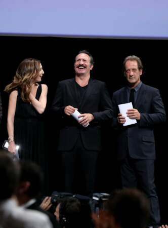Elsa Zylberstein, Jean Dujardin et Vincent Lindon au Festival Lumière à Lyon le 13 octobre 2018