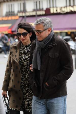 George et Amal Clooney se rendent à la gare du Nord pour prendre l'Eurostar 