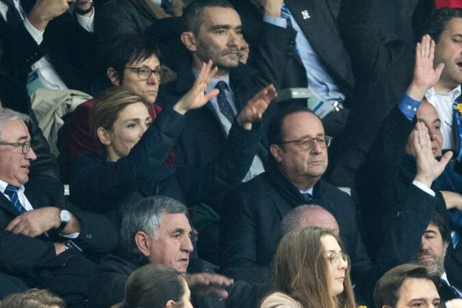 François Hollande et Julie Gayet lors du tournoi des six nations de rugby au Stade de France à Saint-Denis