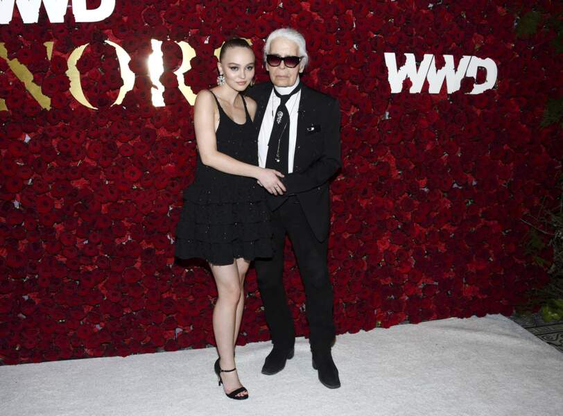 Entre Lily-Rose Depp et Karl Lagerfeld, une vraie complicité, tous les deux en Chanel