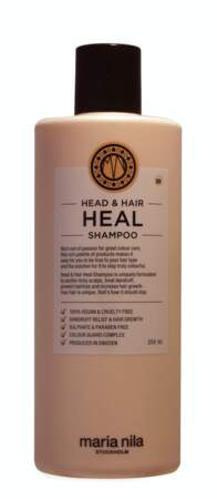 Shampooing Vegan Heal Maria Nila pour un usage au quotidien : n'agresse ni les cheveux ni le cuir chevelu.