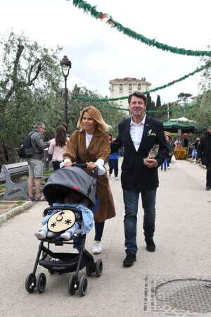 Christian Estrosi et sa femme Laura Tenoudji en promenade
